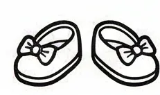 pair of black rubber shoes with bows.webp